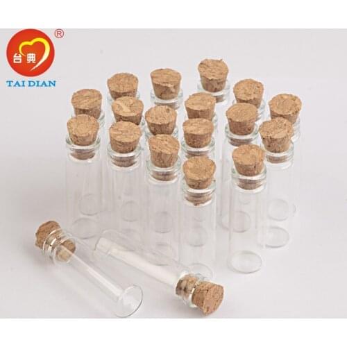 2ml Mini Glass Bottles Pendants With Cork or Rubber Stopper Small Bottle Decoration Crafts Vials Jars Gift DIY Bottles 100pcs