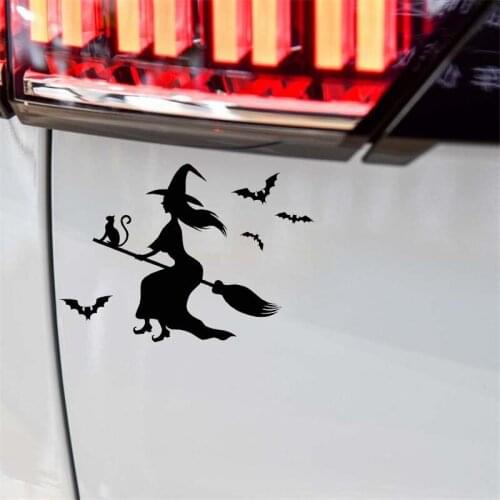 Bad Evil Beauty Girl Fashion Cool Style Black/Silver Vinyl Decal Witch car accessories Sticker Silhoutte Design 13.2*9.9CM
