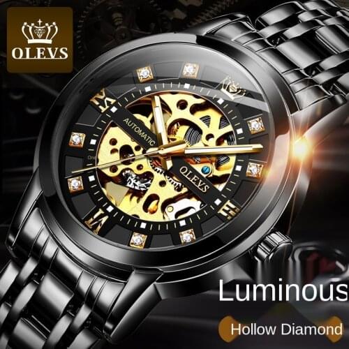 Hollow out set auger watch luminous mechanical watch men watch male fashion