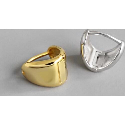 Dia.10MM small 100% Authentic 925 Sterling silver Gold White glossy Triangle geometric hoop Huggie earrings FINE jEWELRY TLE605