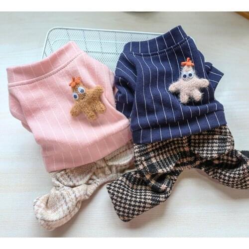 Dog Clothes starfish pattern Pet Dog Daisy neckband pants Coat Puppy Clothing For Small Medium Dogs Yorkshire Jumpsuit