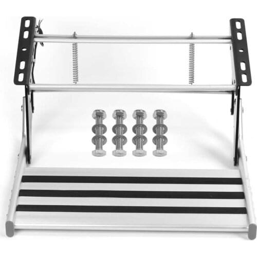 Single Step RV Foldaway Entry Single Step with LED Light M10 Mounting Bearing 150KG Anti‑Skid Aluminum Alloy RV Step