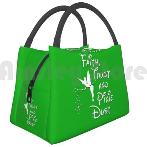 Portable Insulation Bag Faith , Trust And Pixie Dust-White Text Christian Faith Peace Love Fearless Trust