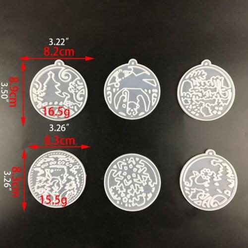 Christmas Tree/Snowflakes Pendant Keychain Silicone Mold with Hole Keyring Pendant Handmade Christmas Day Gift