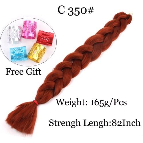Synthetic Crochet Braids Hair extensions Jumbo Braiding Hair 41 Inch 165g/pcs Pure Color Pink Green Blue Orange Blond Brown