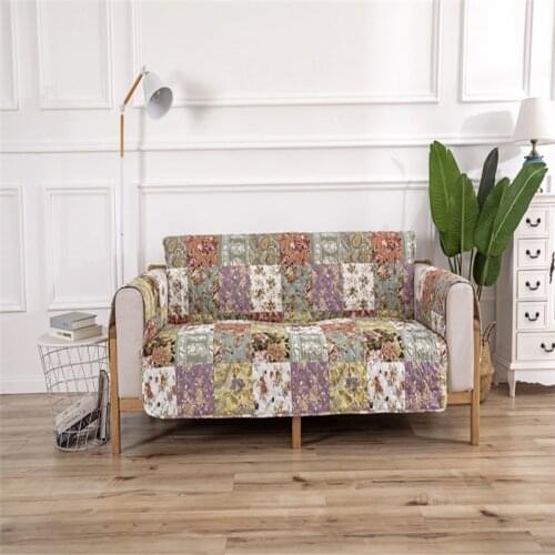 Nordic printed brushed cloth ultrasonic quilted one-piece non-slip pet sofa furniture protective cover