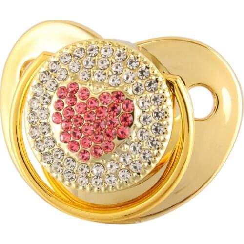 Luxury Baby Soother Wholesale Bling Pacifier with Rhinestones Baby Orthodontic Dummy Nipple 0-18 Months