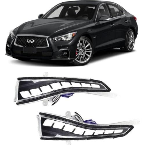 LED Side Mirror Turn Signal Light Strip Assembly White Light Parking Puddle Light Lamp Kit For Q50 2014 2015 2016 2017 2018