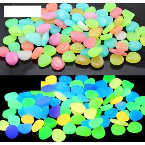 Luminous Stone Fish Tank Accessories Villa Gardening Decoration Bar Decor Aquarium Stone Vase Decoration Glow in the dark 100pcs