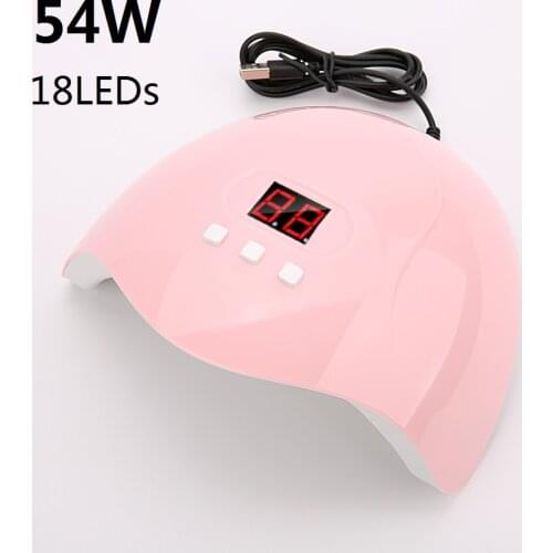 54W 18 Led Lights Nail Dryer Uv Lamp Curing Nail Polish Gel Ice Pofession Varnish Lamp Auto Sensor Nail Art Manicure Tool VIP