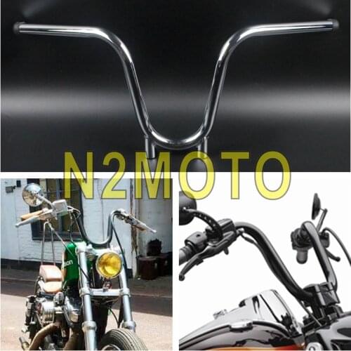 Universal Chrome Motorcycle 22mm 7/8" Bootlegger Handlebars 9.5" Rise Handle Bar for Harley Chopper Cafe Racer Yamaha XS650