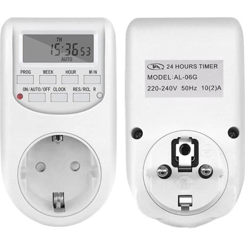 10A EU Universal Smart Plug Digital Timing Switch European Socket 220V 50HZ 10A Kitchen Timing Travel Socket Outlet Adapter