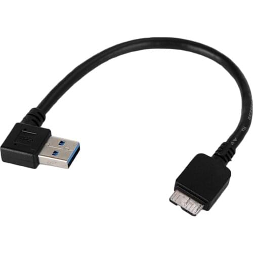 USB 3.0 A Angled 90 Degree to Micro B Data Cable External Hard Drive Disk HDD High Speed SSD Data Cord for Laptop Computer