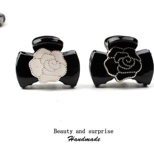 Black rose flower Hair Claws for Women Hair Barrette Hairpin Crab Hair Claw Clips for girls Hair Accessories Headwear Ornament