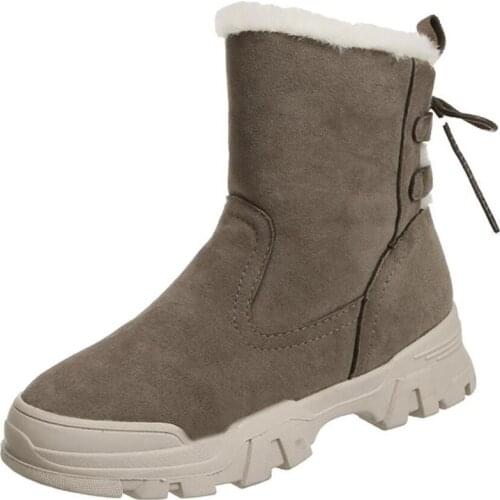 Thick Bottom Snow Boots Women Winter Martin Boots Womens Thick-Soled Plus Velvet Warm Ankle Botas Girls Outdoor Cotton Boots