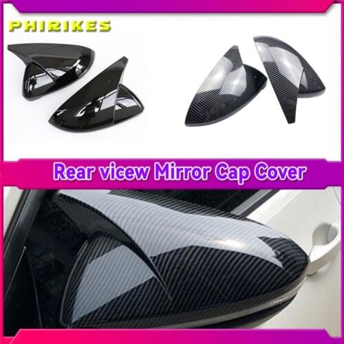 2 pcs Side Wing Mirror Cover Caps Bright Black RearView Mirror Case Cover for VW Golf 7 MK7 7.5 GTD R GTI Touran L E-GOLF