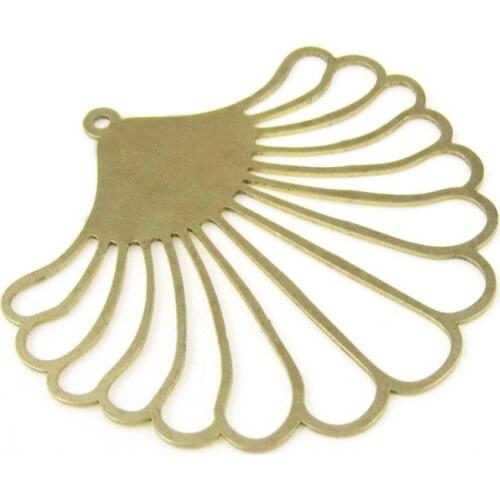 Brass earring charm Brass flower pendant 40x38x0.8mm Brass tassel findings -6pcs R1512