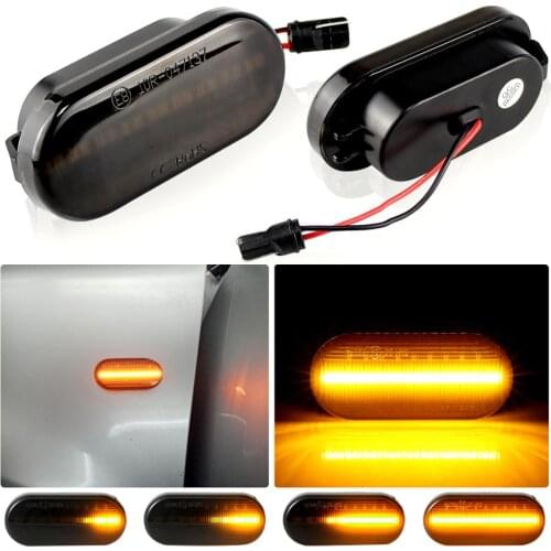 2pieces Led Dynamic Side Marker Turn Signal Light For Volkswagen VW Bora Golf 3 4 Passat 3BG Polo SB6 SEAT Ibiza Leon Skoda Ford