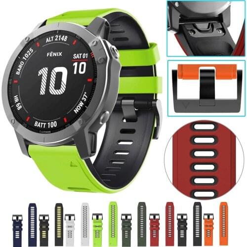 26mm 22mm Silicone Quick Release Wrist Band For Garmin Fenix 6S 6 6X Pro 3HR MK1 Easyfit Watchband for Garmin Fenix 5S 5 5X Plus