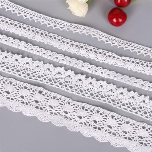 5yard/lot White Crocheted Fabric Cotton Lace Trim Ribbon Sewing Crafts Sewing Apparel Lace Home Garment Handmade Accessories