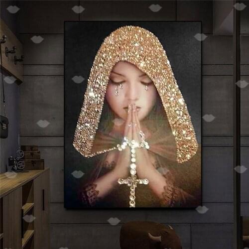 5D crystal round DIY diamond painting embroidery home decoration beauty prayer mosaic religious gift for people woman 2021 new