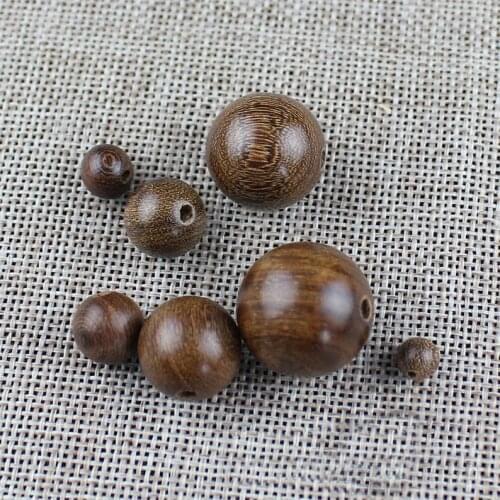 100pcs 6mm 8mm 10mm 12mm 15mm 18mm 20mm Natural Sandalwood Beads Loose Mala Space Beads Jewelry Findings DIY Accessories