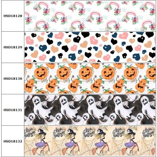 HSDCraft 25mm 38mm 75 mm Hot for Halloween Pumpkin Heart for Girl Ribbon Party Decoration 10 Yard DIY Bow Bag Material Handmade