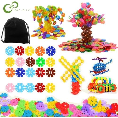 Creative Educational Building Blocks Montessori Snowflake Building Blocks Toy Brick Snow DIY Block Assembling Learning Toy YJN