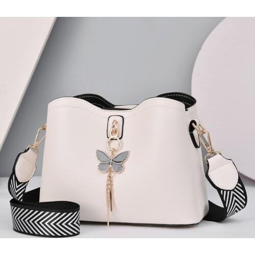 Fashion Womens Bucket Shoulder Bag PU Leather Weave Strap Belt Women Bag Luxury Messenger Bag