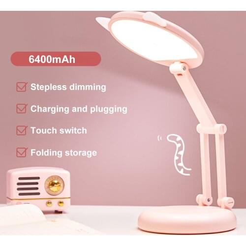 Creative Usb Charging Desk Lamp Led Eye Protection Dimmable Reading Light Student Study Night Light Switch Folding Table Lamp