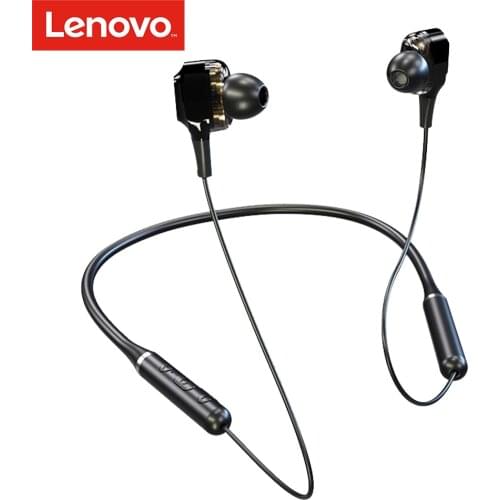 Lenovo QE66 In-Ear Bluetooth 5.0 Earphones Quad Drivers Wireless Headphones Magnetic Sport Earbuds with Mic Noise Cancellation
