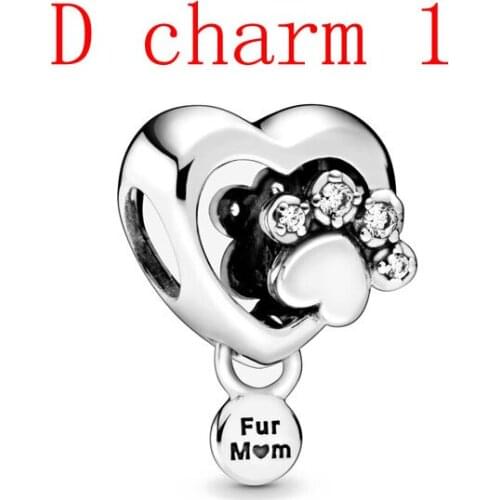 2020 new D series 1 dog paw for mum diy charm fit original charms silver 925 bracelet D1