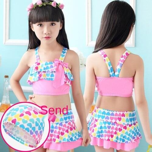2021 New Childrens Bikini Split Sexy Baby Princess Dress-style Childrens Middle-aged Swimwear Swimwear Girls Swimwear