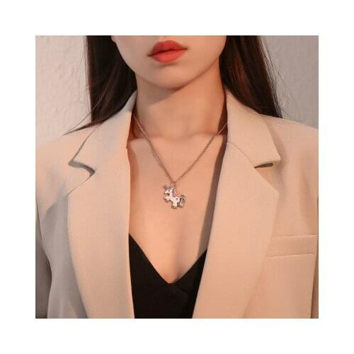 New fashion Colorful cute unicorn necklace For Women girl Accessories jewelry wholesale