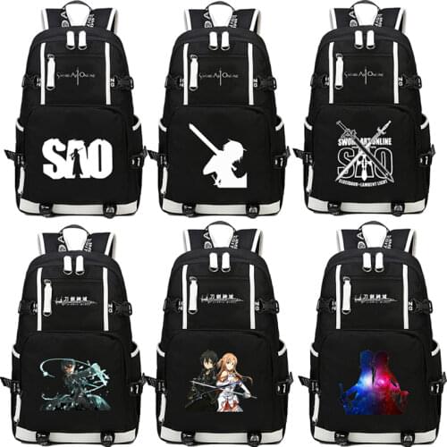 New Sword Art Online Backpack Cosplay SAO Asuna School bag Bookbag Satchel Rucksack Work Leisure Laptop Travel Bags