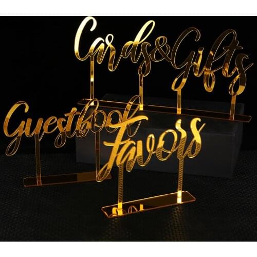 Cards and Gifts Guestbook Favors Sign Freestanding Calligraphy Personalized Wedding decoration Table Custom Acrylic Party Decor