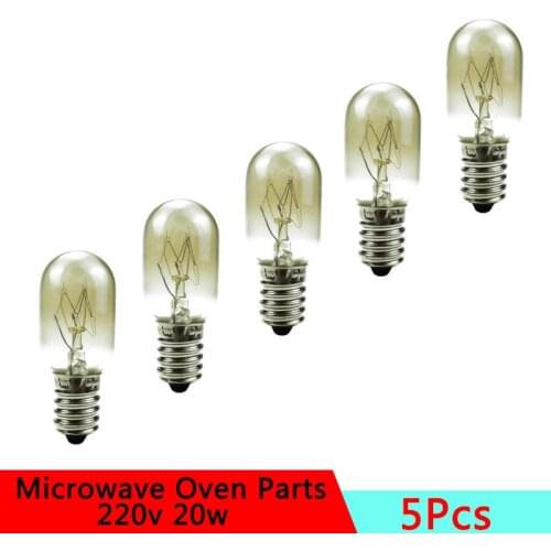 Pack of 5 E14 Base 220V 20W Microwave Light Bulb Lamp Spare Parts for Microwave Oven Accessories