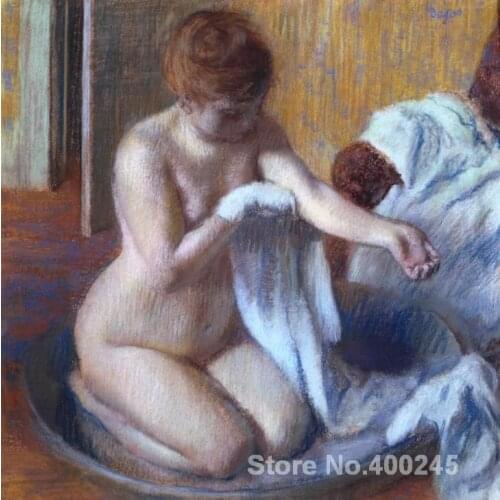 Portrait Paintings impressionist Woman in a Tub c. Edgar Degas High quality Handpainted