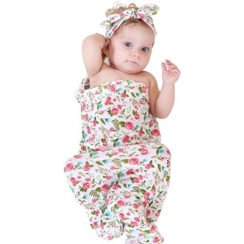 Newborn Swaddle Headwrap Hospital Swaddled Set Floral Baby Swaddle Set Headband Baby Photo Prop