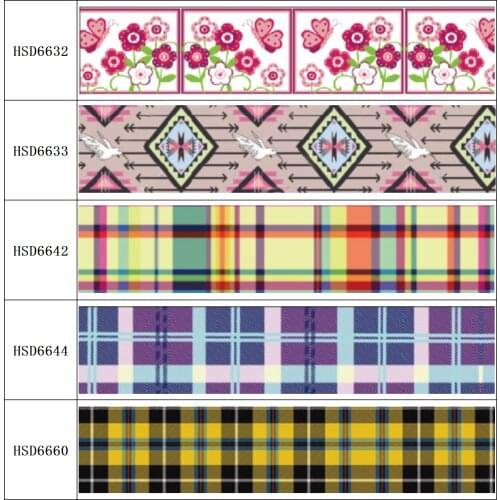 22MM 25MM 38MM 50MM 75mm Printed Pattern on Grosgrain Ribbon for diy ribbon