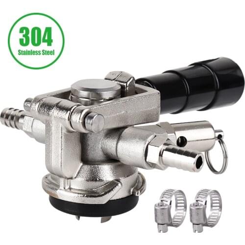 Stainless Steel Low Profile Beer Keg Coupler D System Coupler With Pressure Relief Valve Space Saving Keg Dispenser Tap HomeBrew