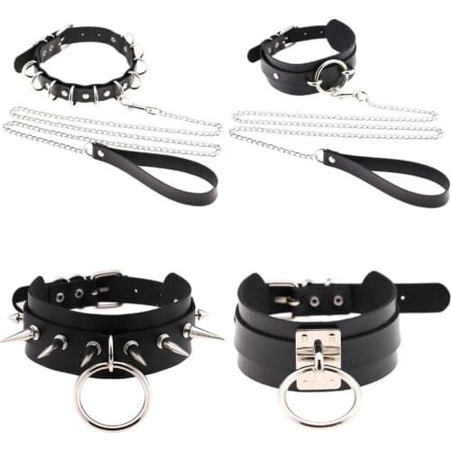 Sexy fashion Vintage Charm Gothic metal Collar Necklaces Jewelry Gift Gothic Leather Round chain Harajuku Women Punk Choker