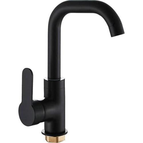 Modern Basin Faucets Black Sink Mixer Taps Kitchen Bathroom Taps Single Lever Faucet Black Basin Mixer Cold Hot Water