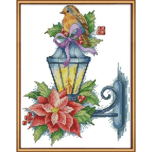 A dog with a red scarf cross stitch kit aida 14ct 11ct count print canvas stitches embroidery DIY handmade