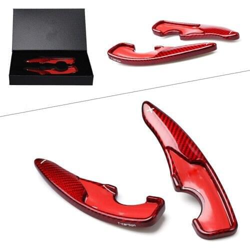 2Pcs Carbon Fiber Steering Wheel Shift Paddle Shifter Extension For Toyota GT86 2017 & For Subaru BRZ Car Accessories Red
