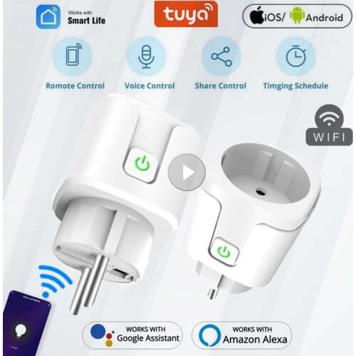 Alexa 16A 220V WIFI Wireless Remote Smart Power Socket EU Plug Timer Voice Control For Tuya Google Assistant Android IOS APP