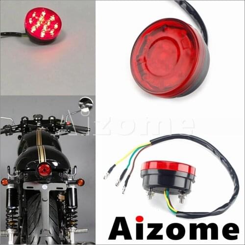 Universal Motorcycle 10-30V Red LED Cafe Racer Stop Tail Lights Motorbike Brake Rear Lamp Taillight for Chopper Bobber Custom