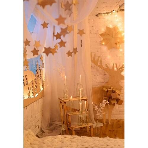 Star decoration kids photo backgrounds vinyl Christmas photography backdrop for children photographer studio accessories S-3212