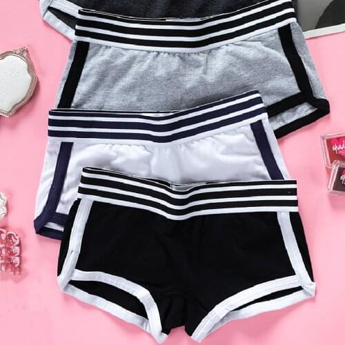 1 /2 womens color shorts tomboy midrise neutral briefs cotton boxer briefs solid shorts lesbian boy shorts