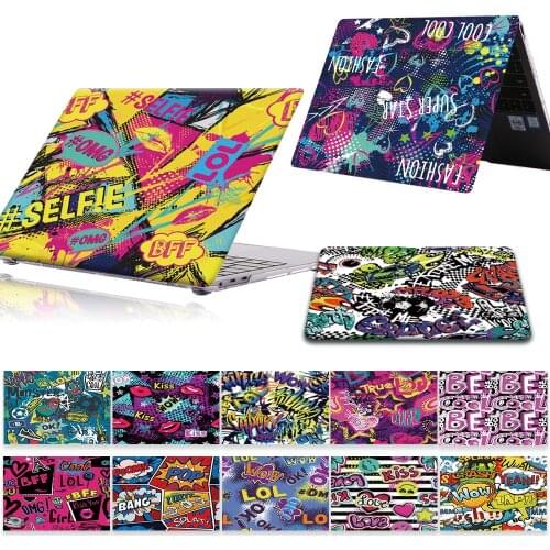 For Huawei Honor MagicBook X14 2021/X15 2021/14 15 Doodle Pattern Luxury Laptop Hard Shell Cover for MagicBook Pro 16.1 Notebook